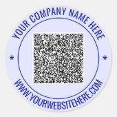 QR-Code und benutzerdefinierte Textaufkleber wähle Runder Aufkleber (Vorderseite)