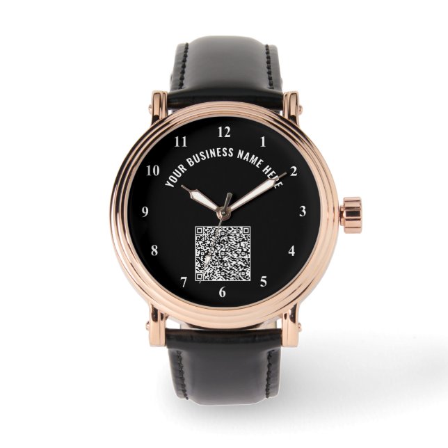 QR-Code und benutzerdefinierte Textüberwachung wäh Armbanduhr (Vorderseite)