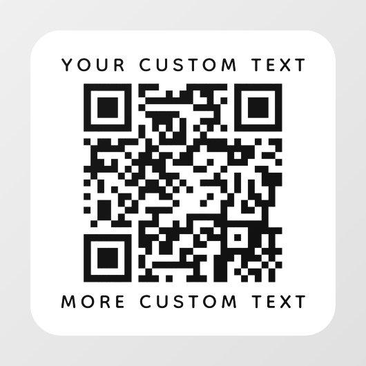 QR-Code und benutzerdefinierte Textvorlage oben un Fensteraufkleber (Blatt)