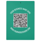 QR-Code und benutzerdefinierte Textwerbung Moderne Klemmbrett (Rückseite)