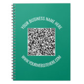 QR-Code und benutzerdefinierte Textwerbung Moderne Notizblock (Vorderseite)