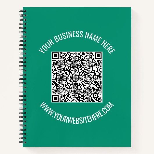 QR-Code und benutzerdefinierte Textwerbung Moderne Notizblock (Vorderseite)