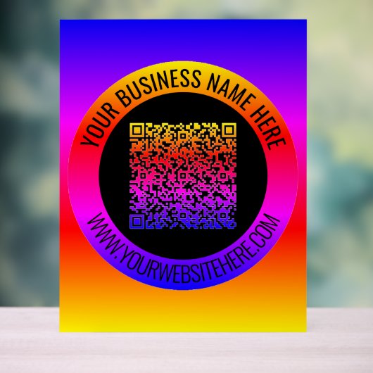 QR-Code und benutzerdefinierter Text - Akryllische Acrylschild (Neutral)