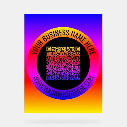 QR-Code und benutzerdefinierter Text - Akryllische Acrylschild (Vorderseite)