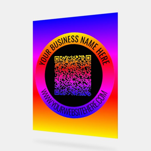 QR-Code und benutzerdefinierter Text - Akryllische Acrylschild (Winkel)