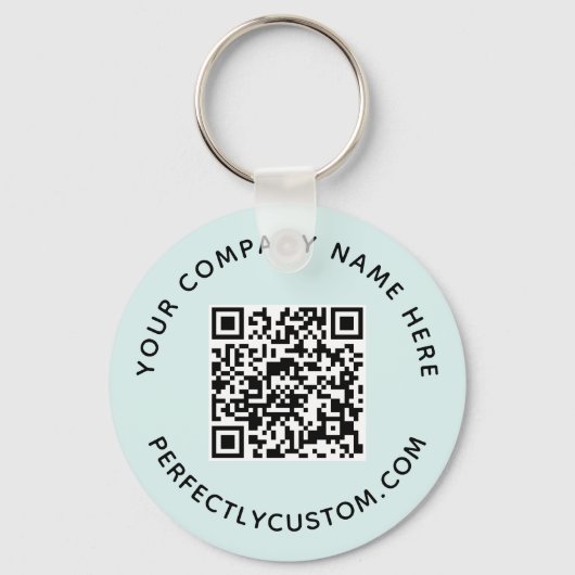 QR-Code und benutzerdefinierter Text, blau Schlüsselanhänger (Vorderseite)