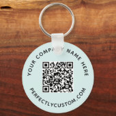 QR-Code und benutzerdefinierter Text, blau Schlüsselanhänger (Vorderseite)