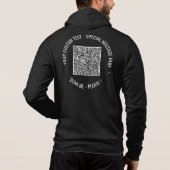 QR-Code und benutzerdefinierter Text für Ihren Wer Hoodie (Rückseite)