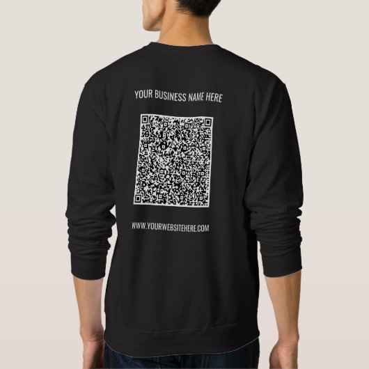 QR-Code und benutzerdefinierter Text Ihr Business Sweatshirt (Rückseite)