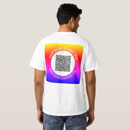 QR-Code und benutzerdefinierter Text Ihr Business- T-Shirt (Schwarz voll)