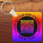 QR-Code und benutzerdefinierter Text Ihr Personali Schlüsselanhänger (Vorderseite)