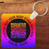 QR-Code und benutzerdefinierter Text Ihr Personali Schlüsselanhänger (Rückseite)