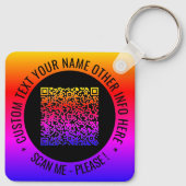 QR-Code und benutzerdefinierter Text Ihr Personali Schlüsselanhänger (Rückseite)