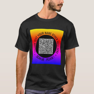 QR-Code und benutzerdefinierter Text Ihr Personali T-Shirt