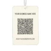 QR-Code und benutzerdefinierter Text Ihr Unternehm Autolufterfrischer (Rückseite)