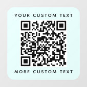QR-Code und benutzerdefinierter Text in Aquarell a Fensteraufkleber (Blatt)