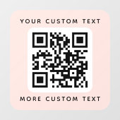 QR-Code und benutzerdefinierter Text oben und unte Fensteraufkleber (Blatt)