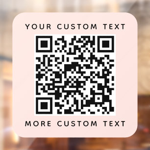QR-Code und benutzerdefinierter Text oben und unte Fensteraufkleber