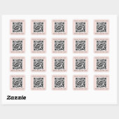 QR-Code und benutzerdefinierter Text oben und unte Quadratischer Aufkleber (Blatt)