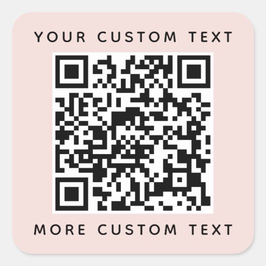 QR-Code und benutzerdefinierter Text oben und unte Quadratischer Aufkleber (Vorderseite)