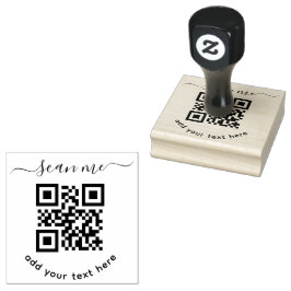 QR-Code und benutzerdefinierter Text rund Gummistempel