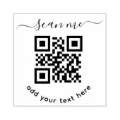 QR-Code und benutzerdefinierter Text rund Gummistempel (Prägung)