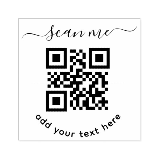 QR-Code und benutzerdefinierter Text rund Gummistempel (Prägung)