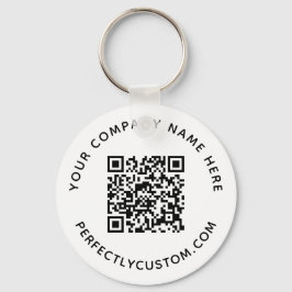 QR-Code und benutzerdefinierter Text rund Schlüsselanhänger