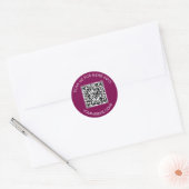 QR-Code und benutzerdefinierter Text rund weiß und Runder Aufkleber (Umschlag)
