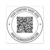 QR-Code und benutzerdefinierter Text runder Selbst Permastempel (Design)