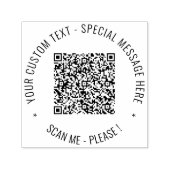 QR-Code und benutzerdefinierter Text runder Stempe Permastempel (Design)