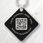 QR-Code und benutzerdefinierter Text, schwarz, dop Schlüsselanhänger