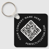 QR-Code und benutzerdefinierter Text, schwarz, dop Schlüsselanhänger (Vorderseite)