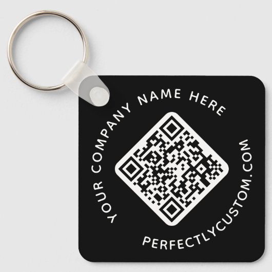 QR-Code und benutzerdefinierter Text, schwarz, dop Schlüsselanhänger (Vorderseite)