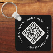 QR-Code und benutzerdefinierter Text, schwarz, dop Schlüsselanhänger (Vorderseite)