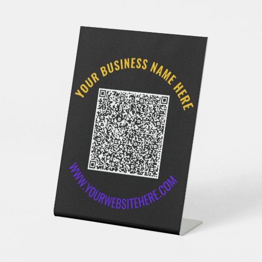 QR-Code und benutzerdefiniertes Muster für das Mus Sockelschild (Vorderseite)