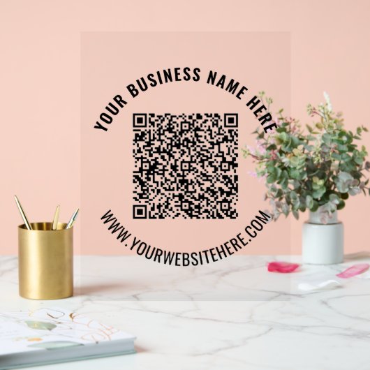 QR-Code und benutzerdefiniertes Text-Akryllisches Acrylschild (Hochzeit)