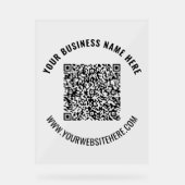 QR-Code und benutzerdefiniertes Text-Akryllisches Acrylschild (Vorderseite)