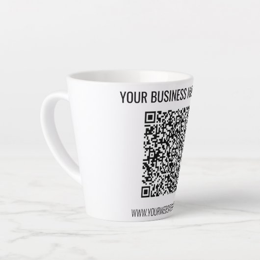 QR-Code und Beruflicher benutzerdefinierter Text Milchtasse (Linke Ecke)