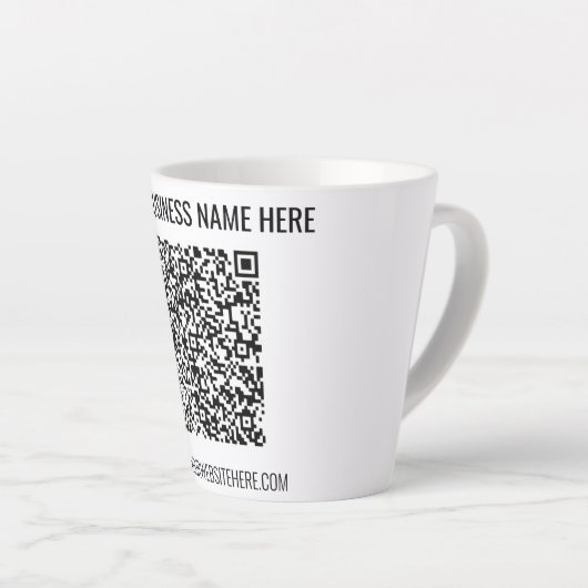 QR-Code und Beruflicher benutzerdefinierter Text Milchtasse (Rechte Ecke)