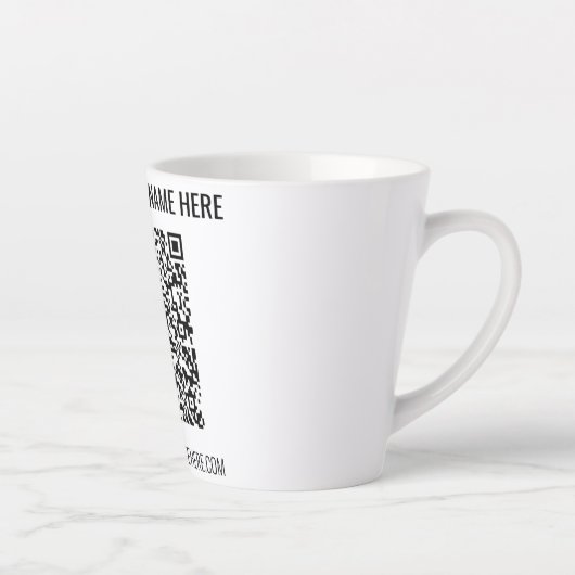 QR-Code und Beruflicher benutzerdefinierter Text Milchtasse (Rechts)