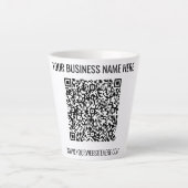 QR-Code und Beruflicher benutzerdefinierter Text Milchtasse (Vorderseite)