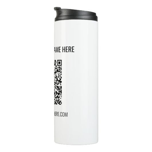 QR-Code und Beruflicher benutzerdefinierter Text Thermosbecher (Nach rechts gedreht)