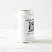 QR-Code und Beruflicher  Text Personalisiert  Bierglas (Vorderseite Links)