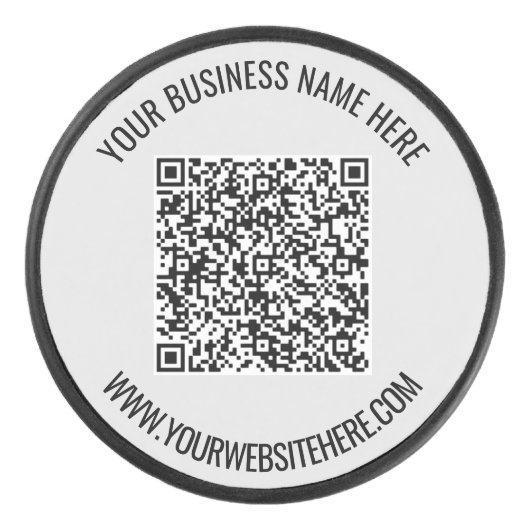 QR-Code und Beruflicher  Text Personalisiert Eishockey Puck (Vorderseite)