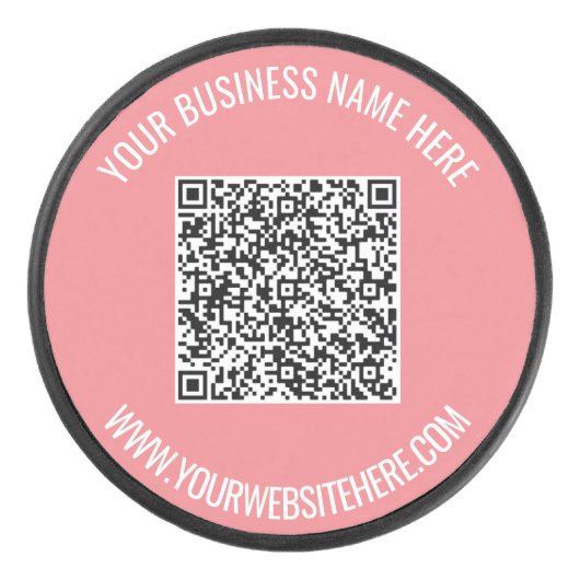QR-Code und Beruflicher Text Personalisiert Eishockey Puck (Vorderseite)