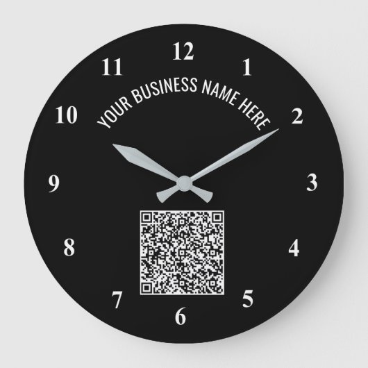 QR-Code und Beruflicher Text Personalisiert Große Wanduhr (Vorderseite)