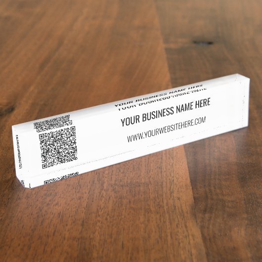 QR-Code und Beruflicher Text Personalisiert Namensplakette (Seite)