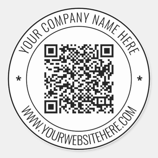 QR-Code und Beruflicher Text Personalisiert Runder Aufkleber (Vorderseite)