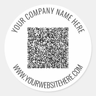 QR-Code und Beruflicher  Text Personalisiert Runder Aufkleber